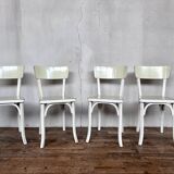 Series of 4 baumann white formica bistro chairs