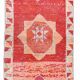 Tapis de couloir vintage à motif étoilé rouge et rose, 98 x 285 cm