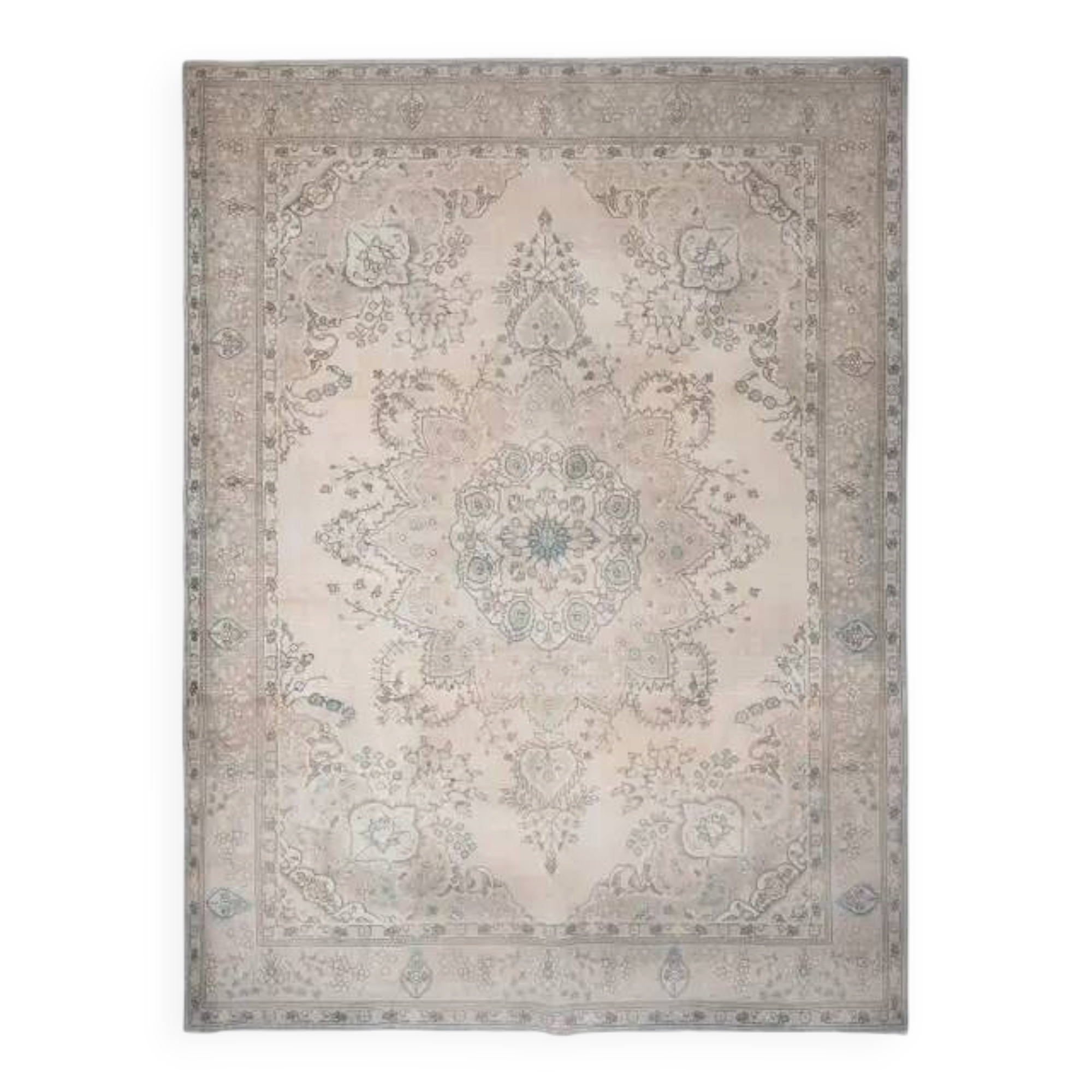 1970s Vintage Persian Handmade Wool Orange Area Rug 290x384