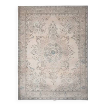 1970s Vintage Persian Handmade Wool Orange Area Rug 290x384