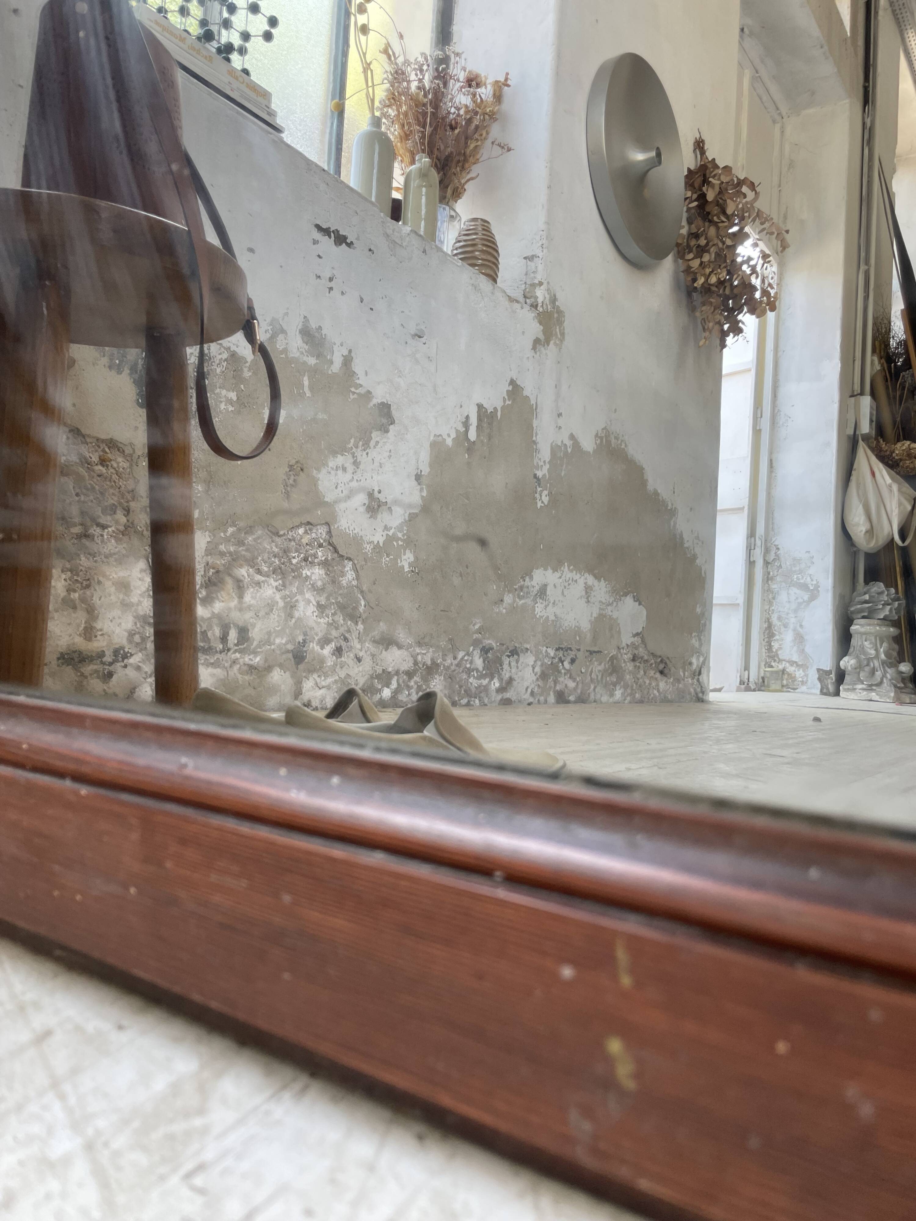 Late 19th century XL wooden mirror
