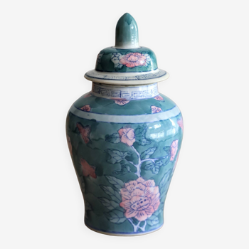 Pot à thé ou à gingembre en céramique décor fleuri