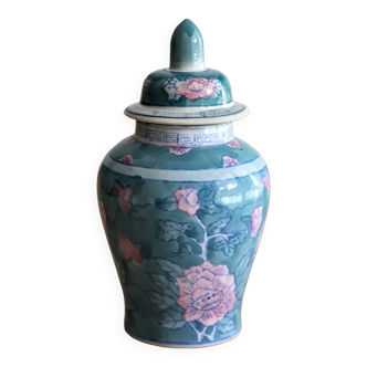 Ceramic tea or ginger pot with floral decoration