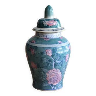 Pot à thé ou à gingembre en céramique décor fleuri