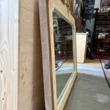 Large antique mirror Maison Fournier in white marble – 137 x 115 cm