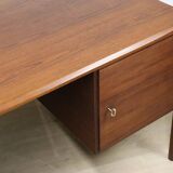 Vintage desk by Wilhelm Renz in double-sided teak, 1960s