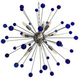 Blue “star” murano glass sputnik chandelier
