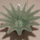 Opalescent glass bowl in the Murano style with a silver-plated metal base.
