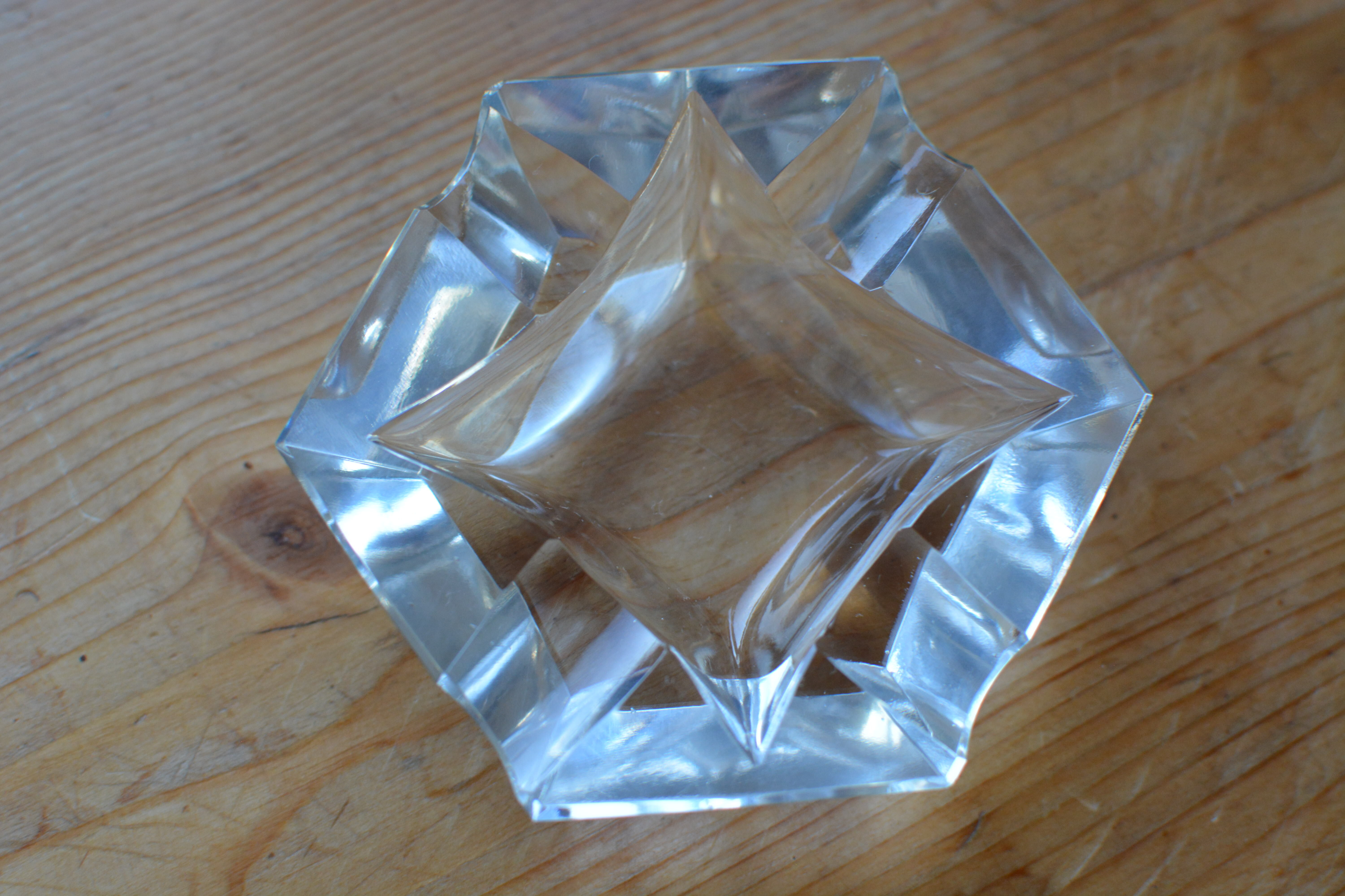 Set of polish crystal ashtrays as of cards