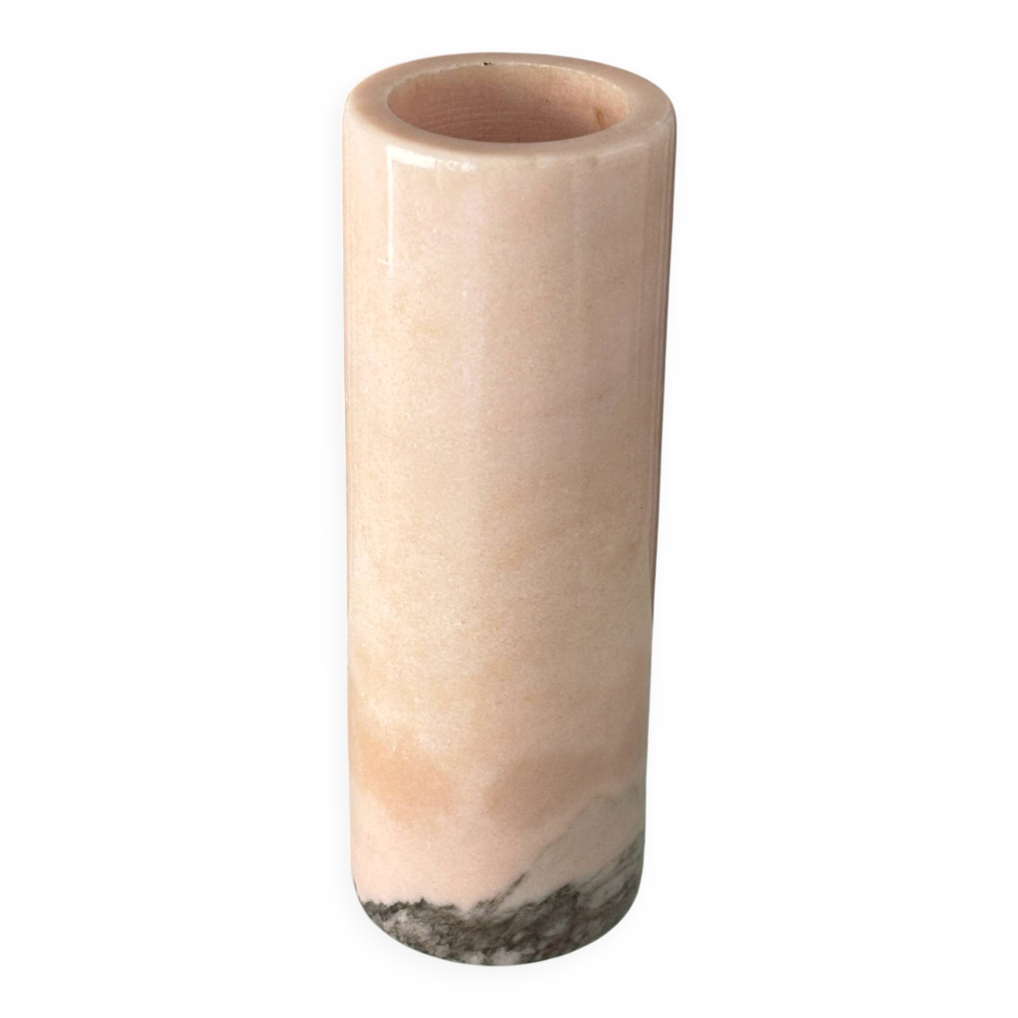 Vintage Pink Marble Cylinder Vase