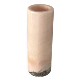 Vase cylindrique en marbre rose vintage