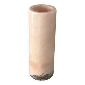 Vintage Pink Marble Cylinder Vase