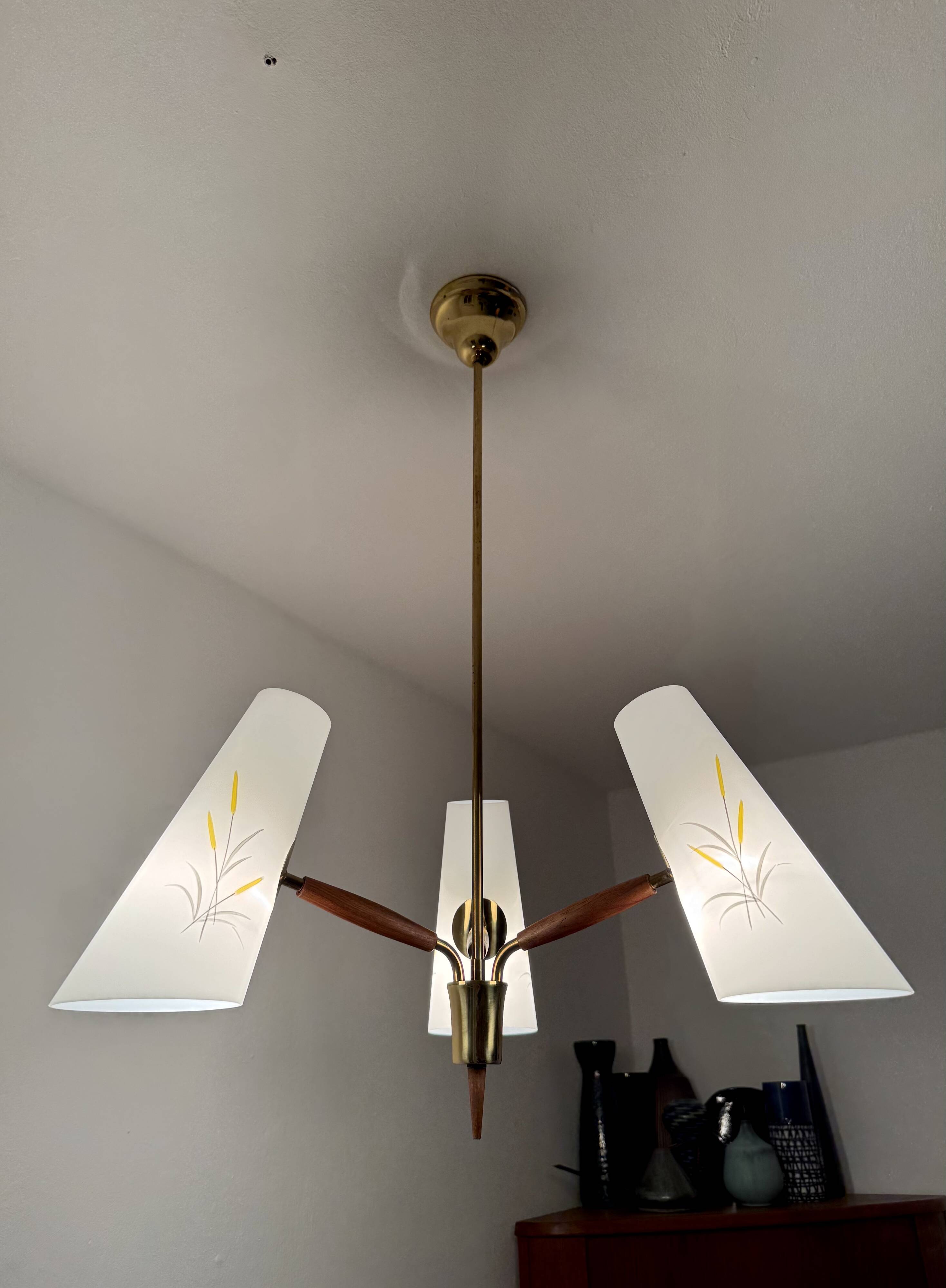 Brass Chandelier by Rupert Nikoll