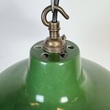 Industrial Green Enamel Factory Pendant Lamp from Revo, 1950s