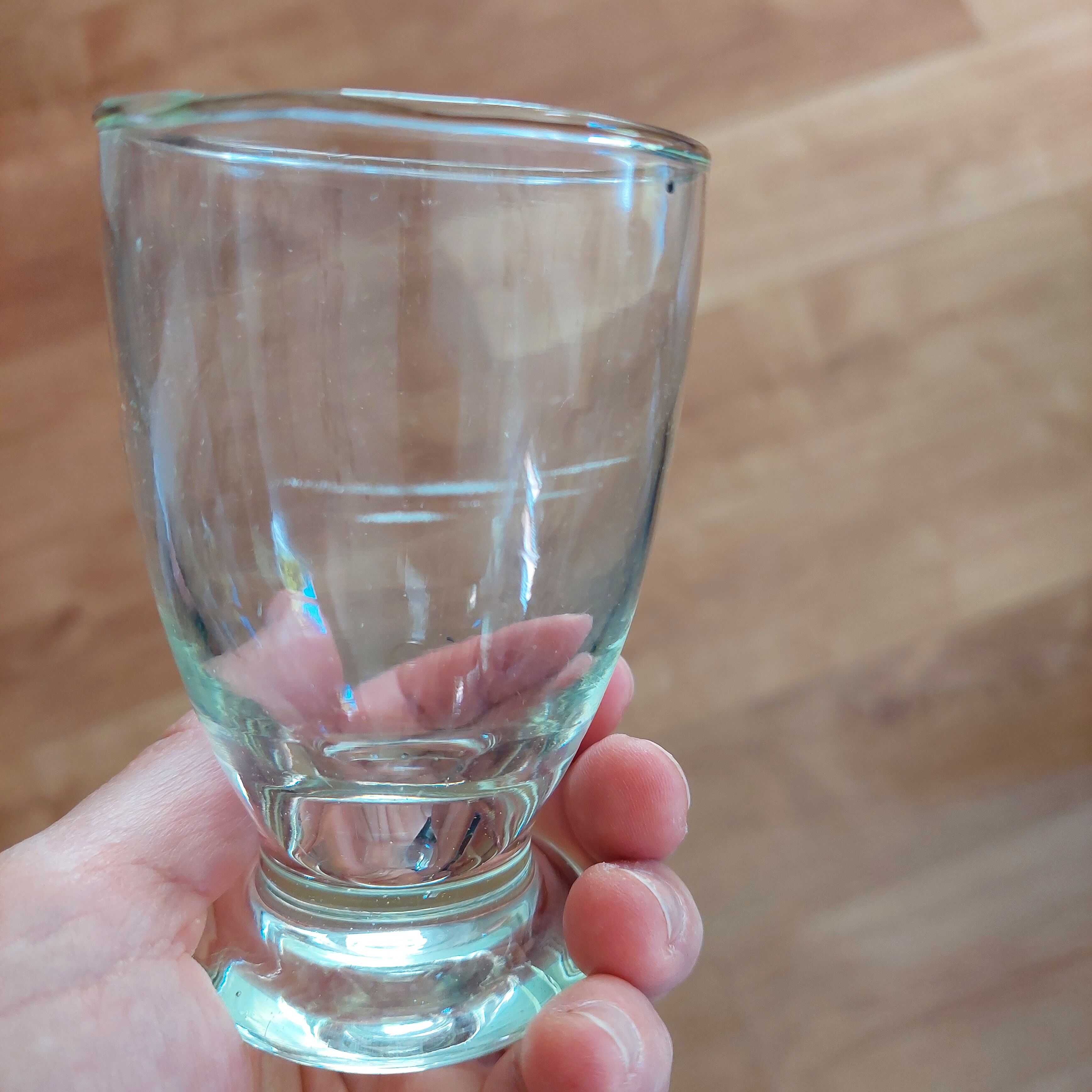 2 antique glasses in blown glass