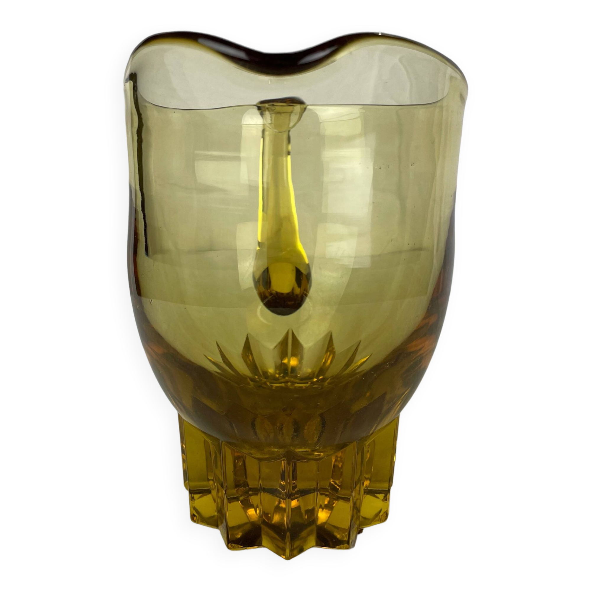 Ocher glass pitcher