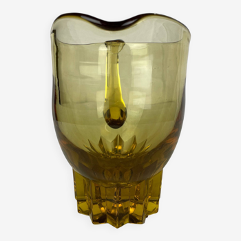 Ocher glass pitcher