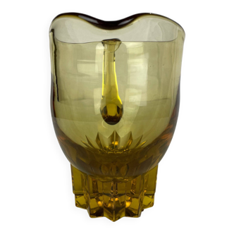 Ocher glass pitcher