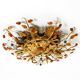 Large gilt Italian ceiling lamp from the 1960s by Banci Firenze with 9 sock