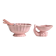 Vintage powder pink earthenware duo. Salins les Bains. 1950s.