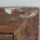 Painting on old panel framed and signed, cow and farmer