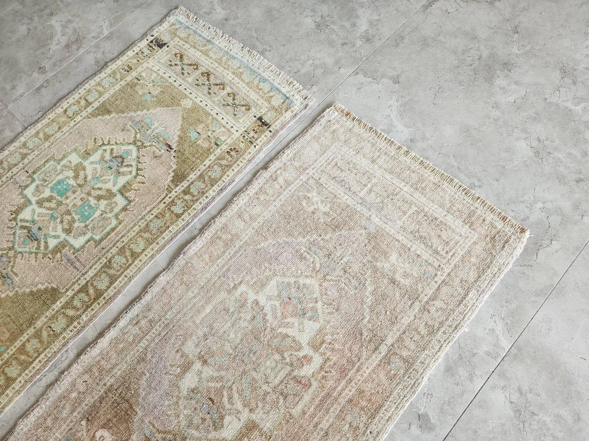 Set of 2 vintage handmade Turkish rugs 50x99 cm