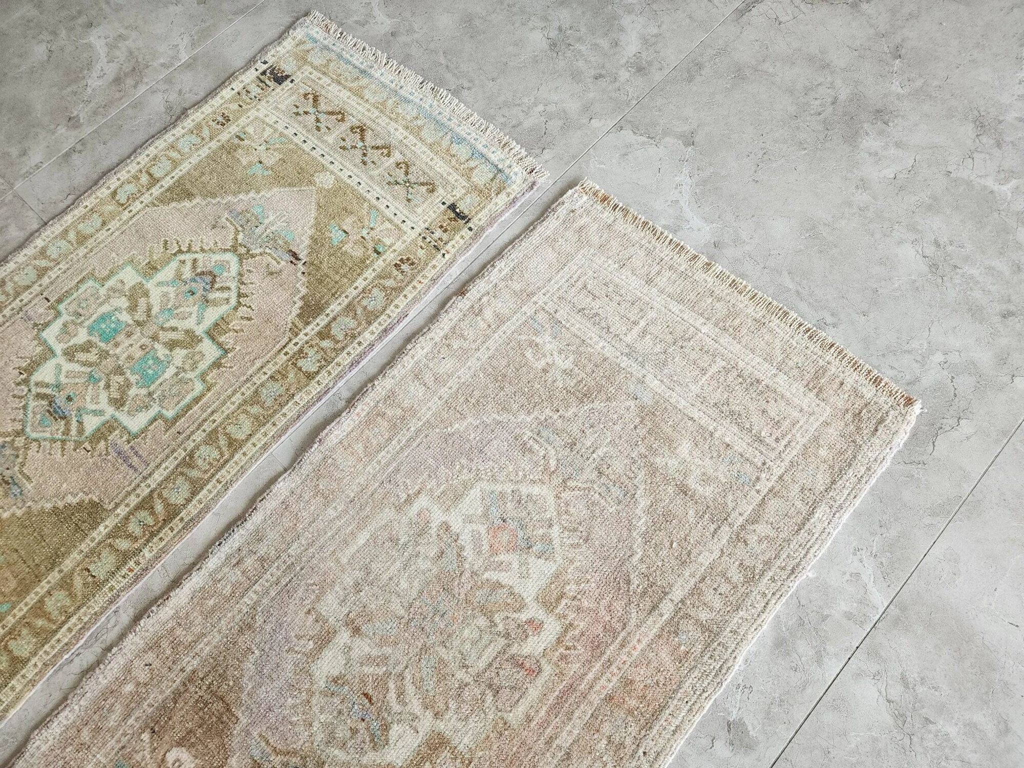 Lot de 2 tapis turcs vintage faits main