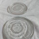 2 beaded glass bottle bottoms