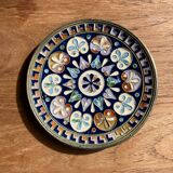 Coupelle Byzantine G. Halkides en émaux cloisonnés sur bronze & cuivre motifs en rosace