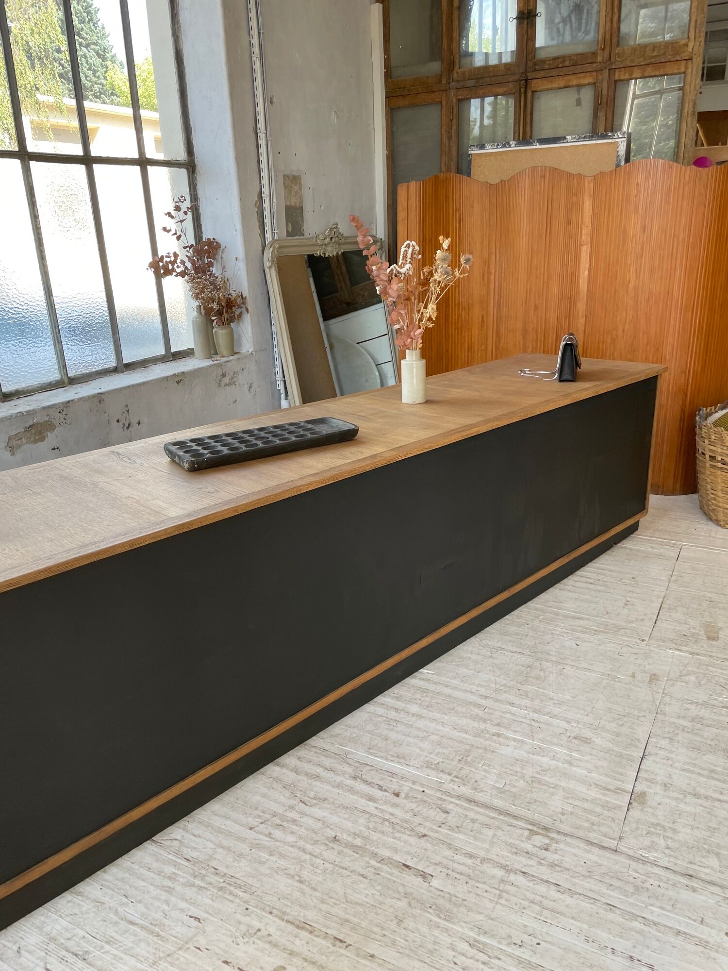 Two-sided counter sliding doors oak XXL 4m enfilade