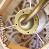 Vintage rattan fabric pendant lamp