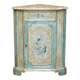 Buffet d'angle vintage peint main style français dessus marbré