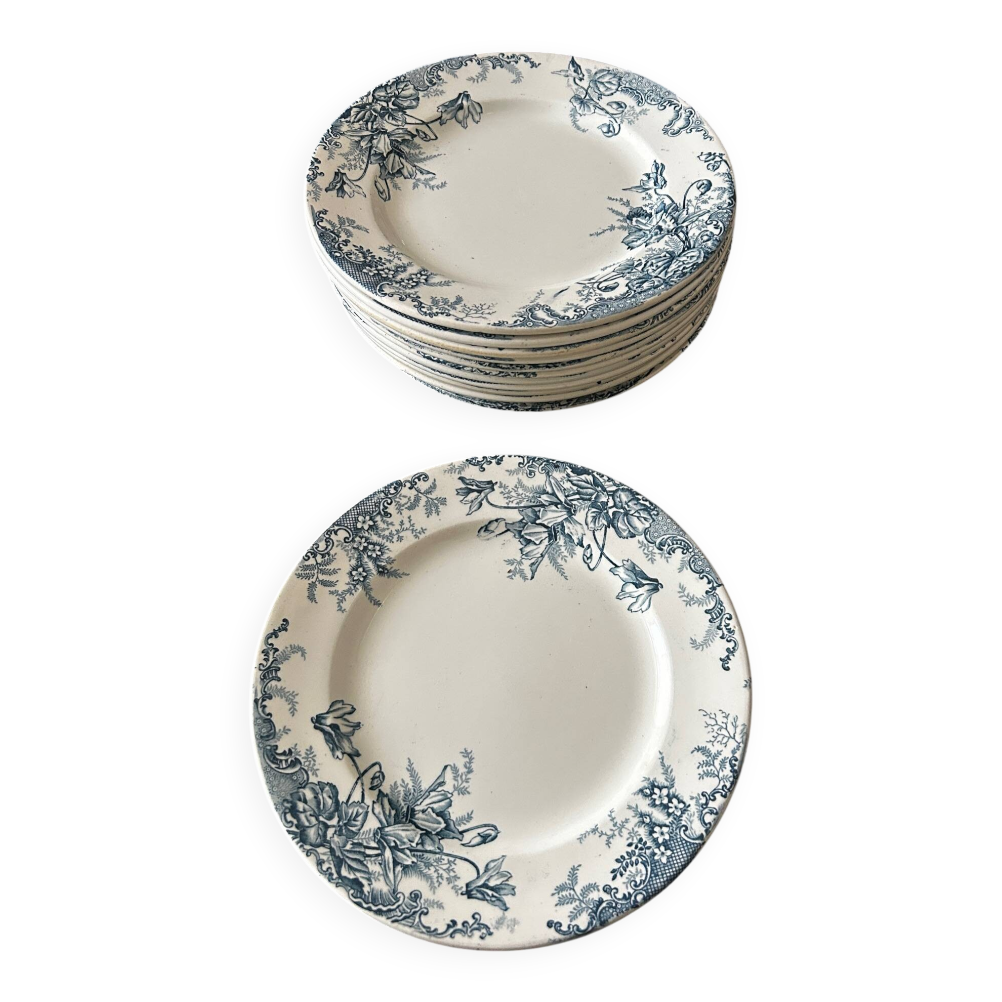 13 flat plates Terre de Fer Louis Graves