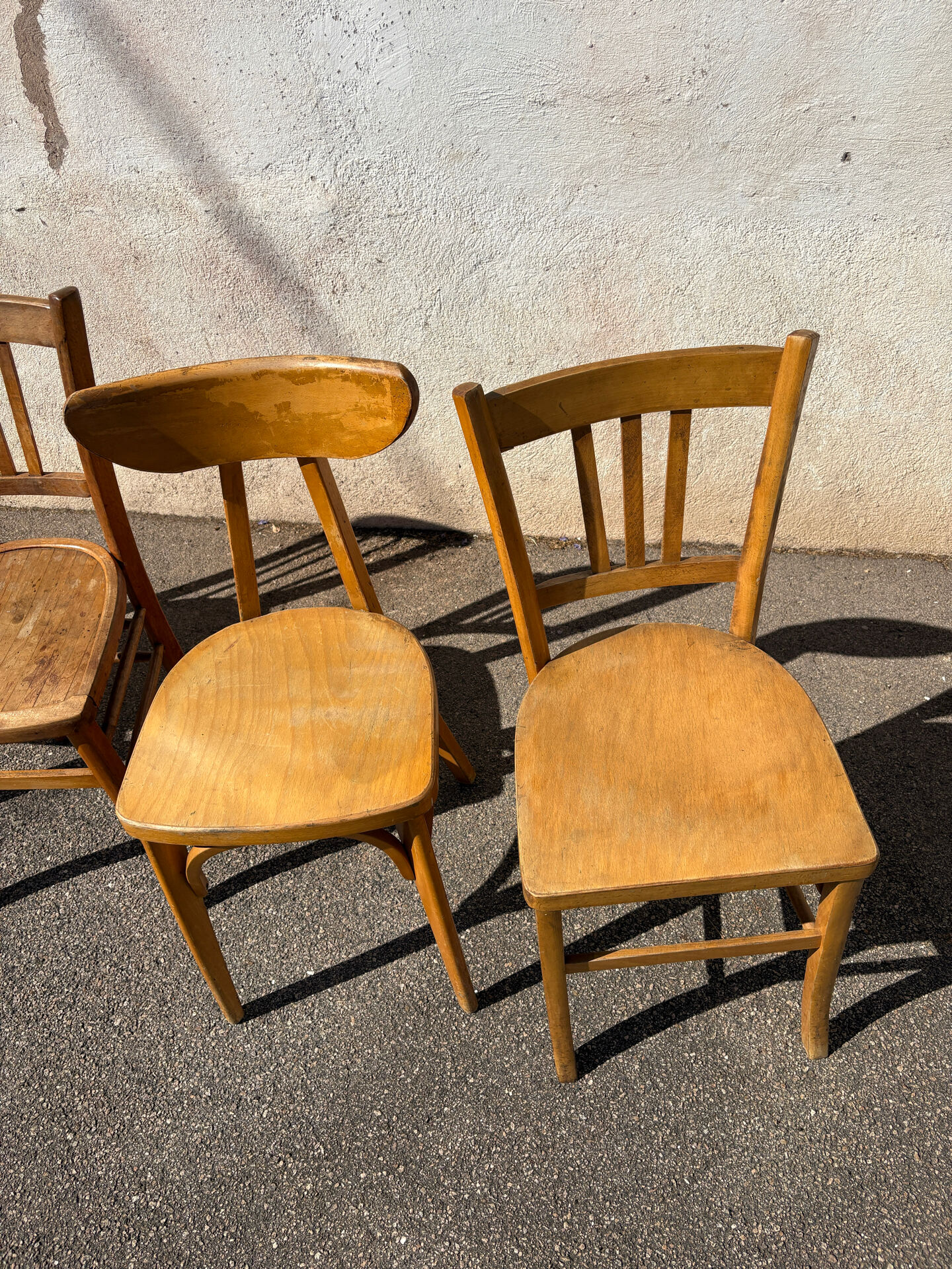 Set of 4 yellow bistro chairs