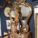 Console with mirror