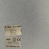 Modernist wall lamp with white metal shade, design by C. Grandidier.