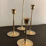 4 Scandinavian brass candle holders