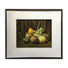 Tableau HSP "Nature morte aux fruits tavelés" signé Rolin 1980