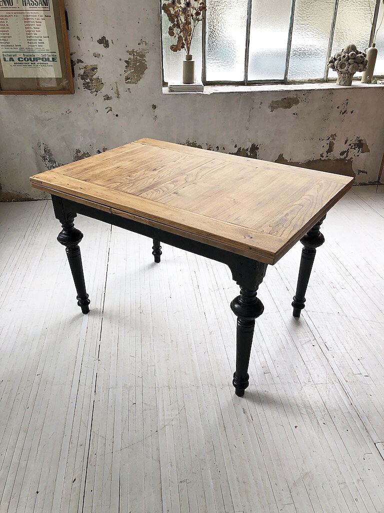 Ancient oak farm table with extensions 218 cm