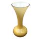 Single flower vase in Murano style, amber glass with a white milk interior.
