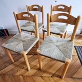 Quatre chaises en osier. Années 1960