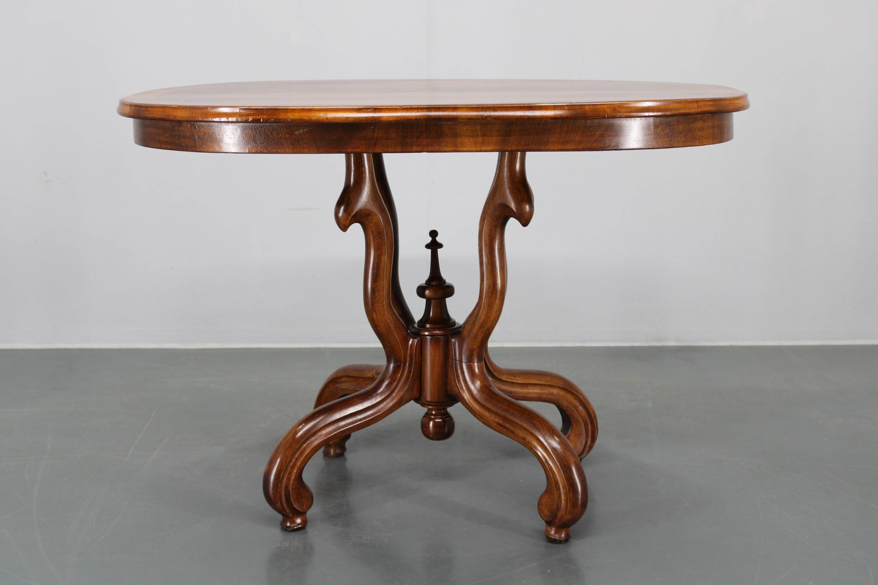 1930s Bentwood Table with Walnut Top Finish, Czechoslovakia