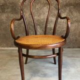 Thonet armchair in curved wood and canework, model n18