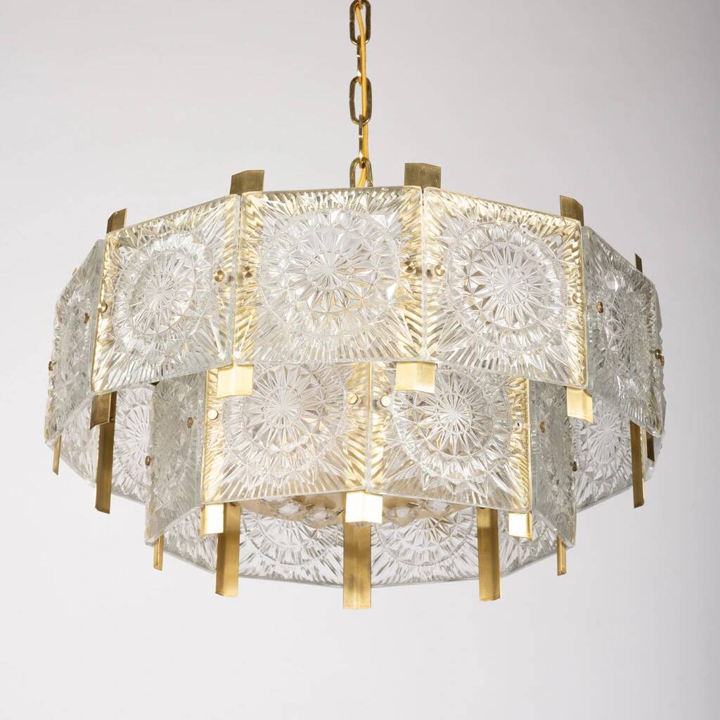 Glass chandelier by Jaroslav Bejvl