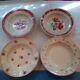 Assorted 8 ancient plates dominating red