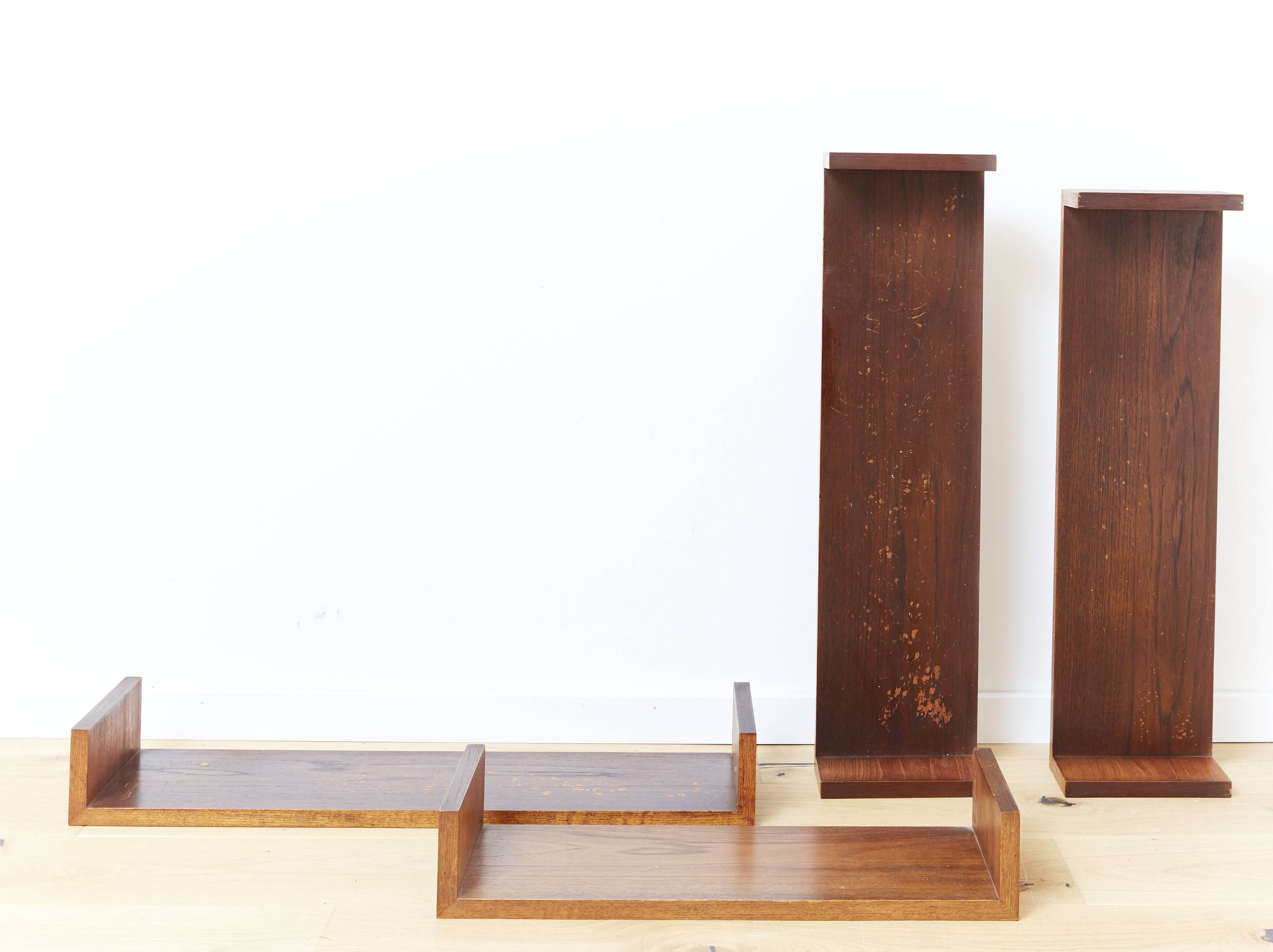 Mid-Century Teak Wandregal I Set of Four