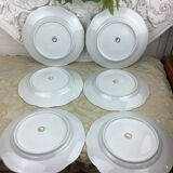 6 flat plates porcelain Limoges France