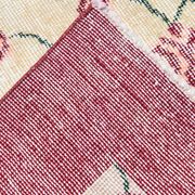 Beige & Burgundy Bordered  Floral Turkish Rug, Neutral Wool Rug, 194x290 Cm