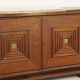 Art Deco sideboard in solid oak and marble, 1940