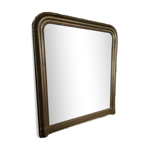 miroir ancien cadre bois plâtre dorée vintage 1-115